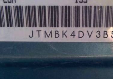 VIN prefix JTMBK4DV3B51