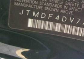 VIN prefix JTMDF4DV7A50