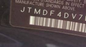 VIN prefix JTMDF4DV7B50