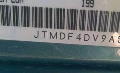 VIN prefix JTMDF4DV9A50