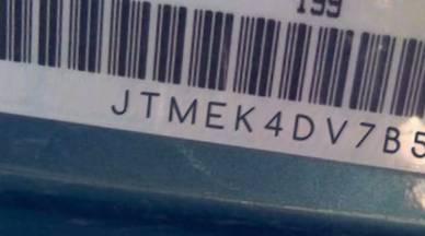 VIN prefix JTMEK4DV7B51