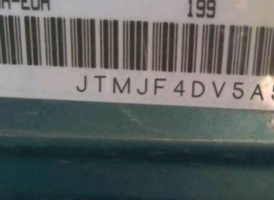 VIN prefix JTMJF4DV5A50