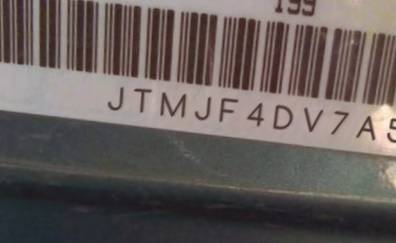 VIN prefix JTMJF4DV7A50