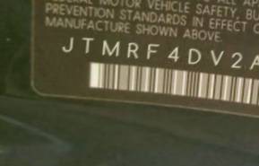 VIN prefix JTMRF4DV2A50