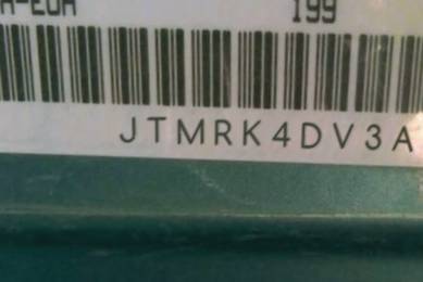 VIN prefix JTMRK4DV3A50