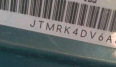 VIN prefix JTMRK4DV6A50