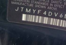 VIN prefix JTMYF4DV6B50
