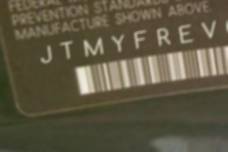 VIN prefix JTMYFREV0D50