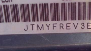 VIN prefix JTMYFREV3ED0