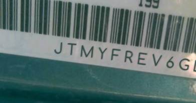 VIN prefix JTMYFREV6GD0
