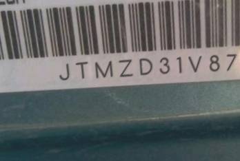 VIN prefix JTMZD31V8750