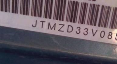 VIN prefix JTMZD33V0850