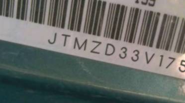 VIN prefix JTMZD33V1750