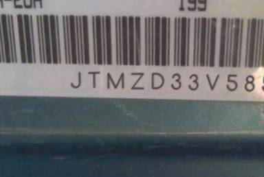 VIN prefix JTMZD33V5851
