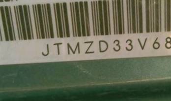 VIN prefix JTMZD33V6851