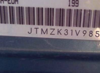 VIN prefix JTMZK31V9850