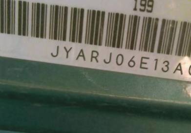 VIN prefix JYARJ06E13A0