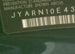 VIN prefix JYARN10E43A0