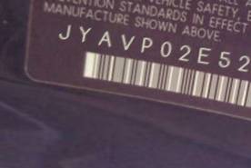 VIN prefix JYAVP02E52A0
