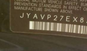 VIN prefix JYAVP27EX8A0