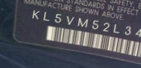 VIN prefix KL5VM52L34B0