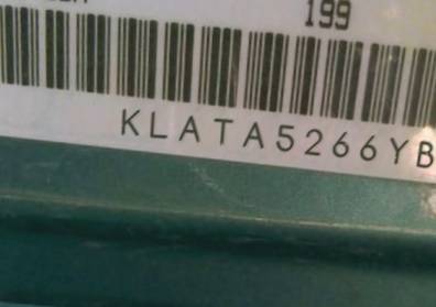 VIN prefix KLATA5266YB5