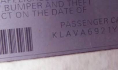 VIN prefix KLAVA6921YB2