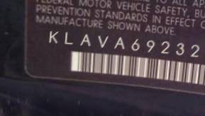 VIN prefix KLAVA69232B3