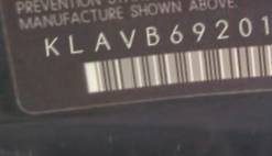 VIN prefix KLAVB69201B3