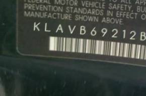 VIN prefix KLAVB69212B3
