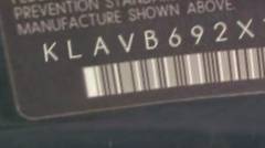 VIN prefix KLAVB692X1B3