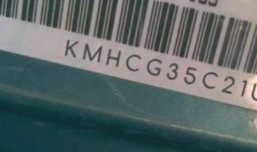 VIN prefix KMHCG35C21U1