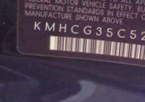 VIN prefix KMHCG35C52U1