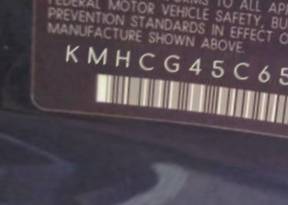 VIN prefix KMHCG45C65U5