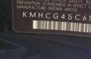 VIN prefix KMHCG45C65U6