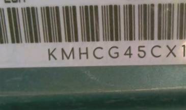 VIN prefix KMHCG45CX1U1