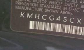 VIN prefix KMHCG45CX3U4