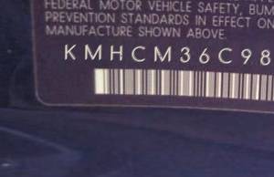 VIN prefix KMHCM36C98U1