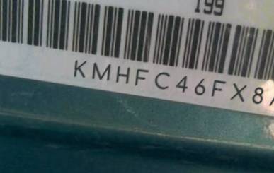 VIN prefix KMHFC46FX8A3