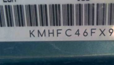 VIN prefix KMHFC46FX9A3