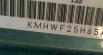 VIN prefix KMHWF25H65A2