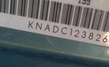 VIN prefix KNADC1238260