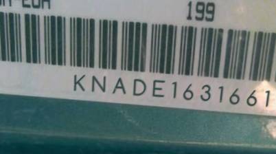 VIN prefix KNADE1631661