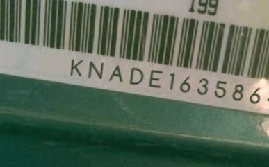VIN prefix KNADE1635864