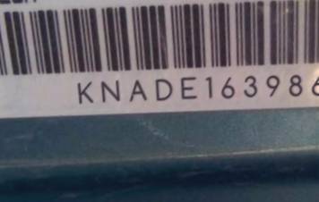 VIN prefix KNADE1639863