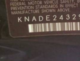 VIN prefix KNADE2432965