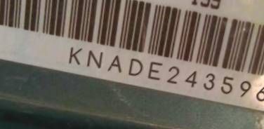 VIN prefix KNADE2435964