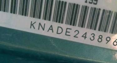 VIN prefix KNADE2438964
