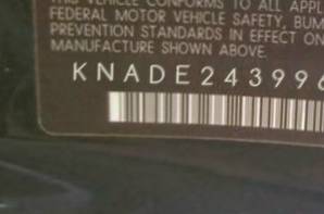 VIN prefix KNADE2439965