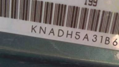 VIN prefix KNADH5A31B67